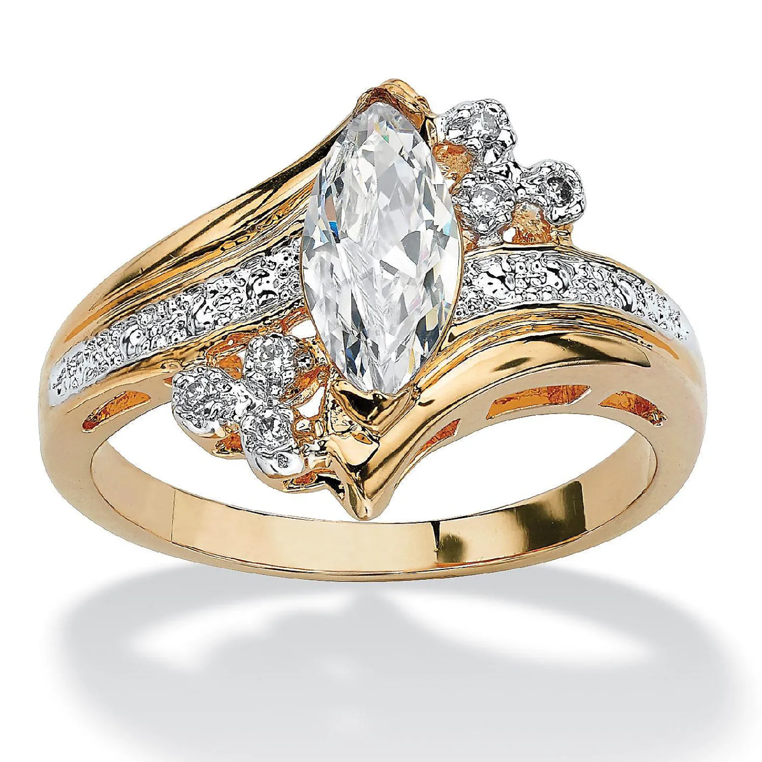palmbeach_jewelry_yellow__0-13.webp Oriental Trading Rings*Palmbeach Jewelry Yellow Gold-Plated Marquise Cut Cubic Zirconia Bypass Engagement Ring Sizes 5-12