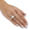 Oriental Trading Rings*Palmbeach Jewelry Yellow Gold-Plated Cushion Cubic Zirconia Two Tone Vintage Style Bridal Ring Set Sizes 6-10