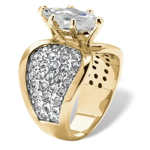 Oriental Trading Rings*Palmbeach Jewelry Yellow Gold-Plated Marquise Cut Cubic Zirconia And Round Crystals Engagement Ring Sizes 7-12