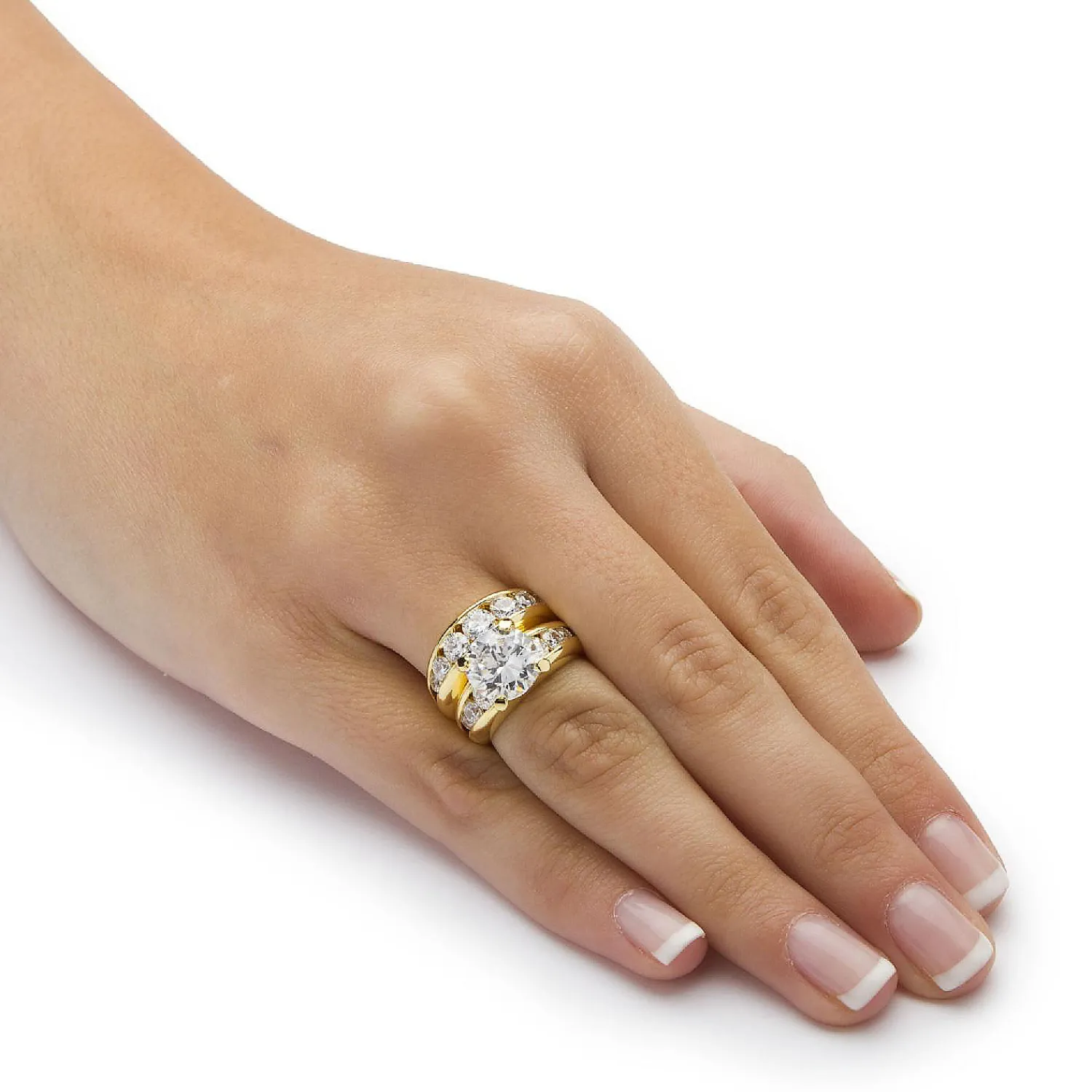 palmbeach_jewelry_yellow__2-7.webp Oriental Trading Rings*Palmbeach Jewelry Yellow Gold-Plated Round Cubic Zirconia Channel Set Bridal Ring Set Sizes 6-10