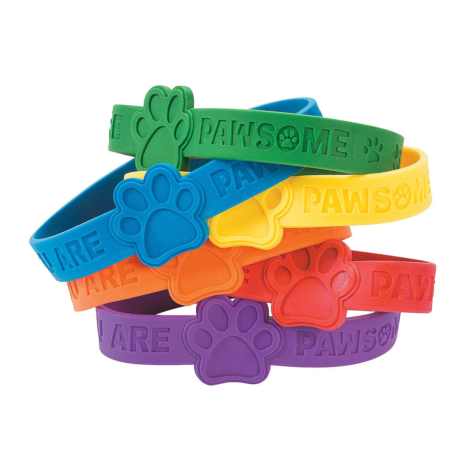 paw_print_rubber_bracelet_0.webp Oriental Trading Bracelets*Paw Print Rubber Bracelets - 24 Pc.