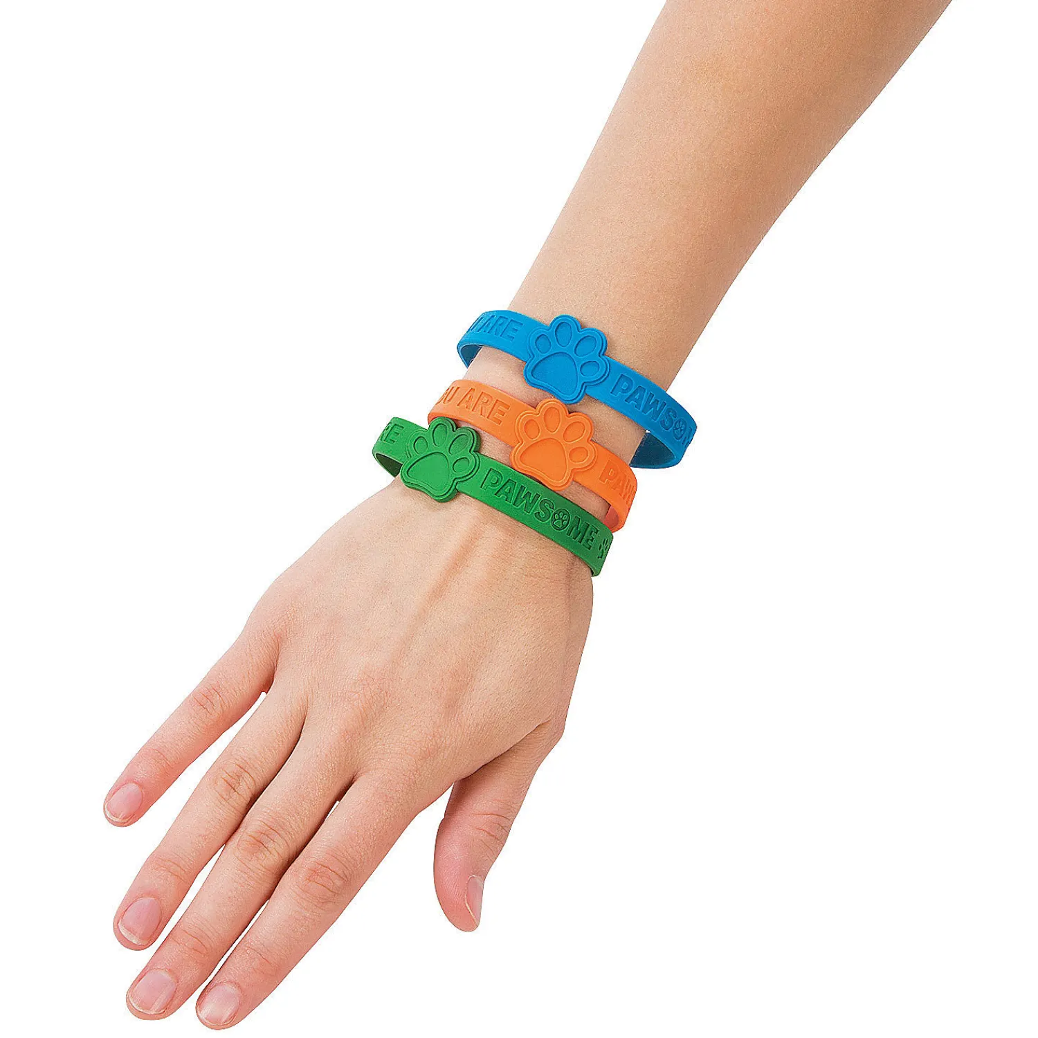 paw_print_rubber_bracelet_3.webp Oriental Trading Bracelets*Paw Print Rubber Bracelets - 24 Pc.