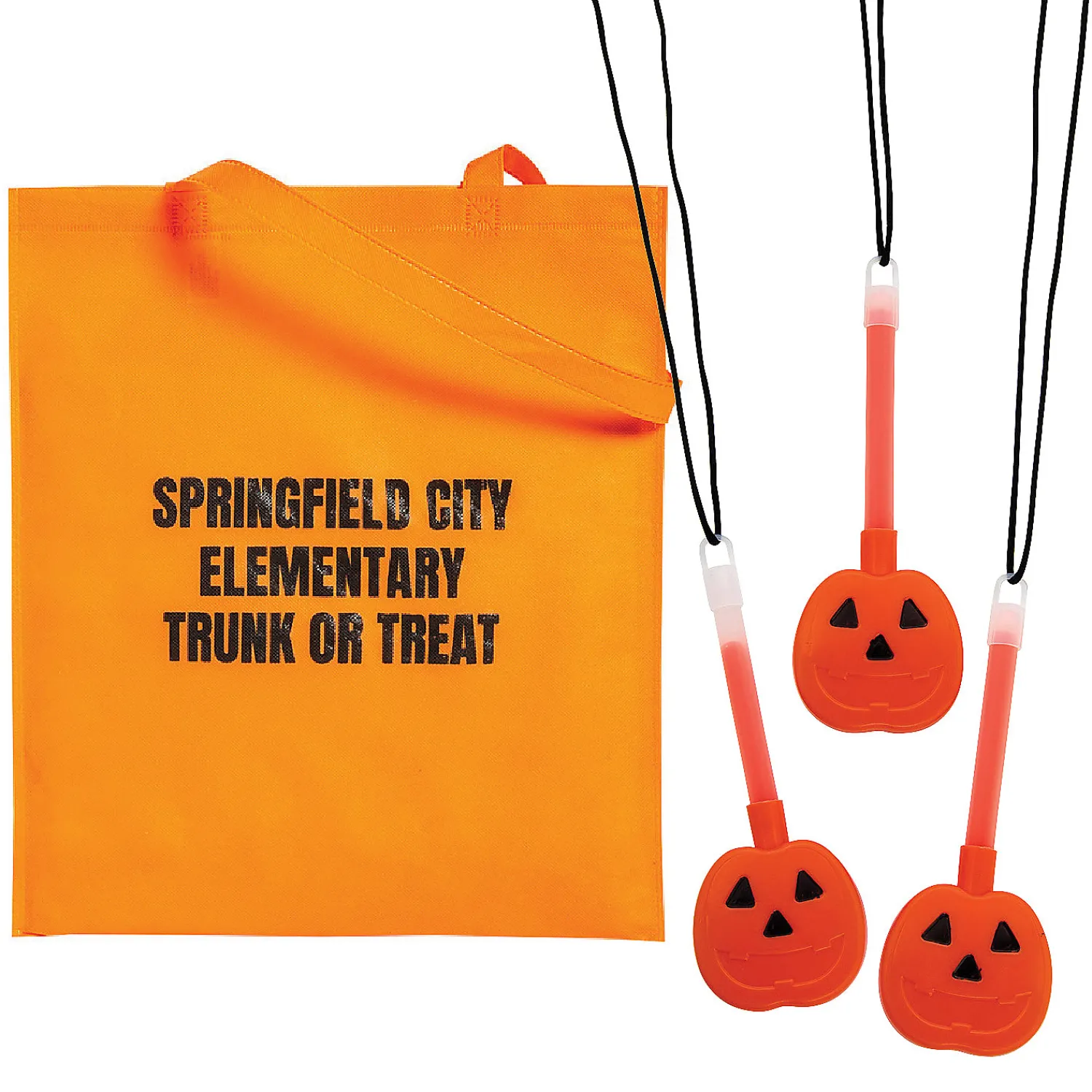 personalized_halloween_to_0-2.webp Personalized Halloween Tote Bag & Pumpkin Glow Necklace Kit For 48<Oriental Trading Cheap