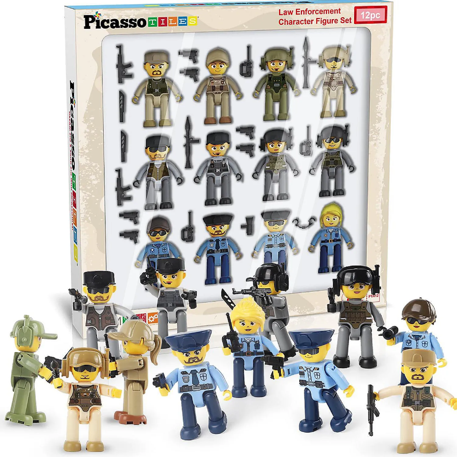 picassotiles__piece_law_e_0.webp Oriental Trading Character Toys*Picassotiles 12 Piece Law Enforcement Character Figure Set