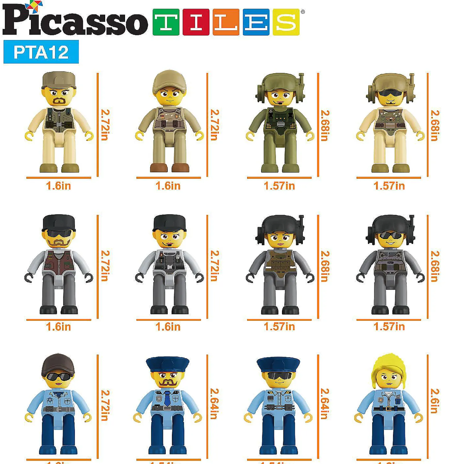 picassotiles__piece_law_e_3.webp Oriental Trading Character Toys*Picassotiles 12 Piece Law Enforcement Character Figure Set