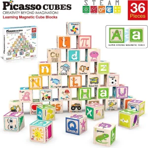 Oriental Trading Building Blocks*Picassotiles 36 Piece Letter & Alphabet Magnetic Cubes