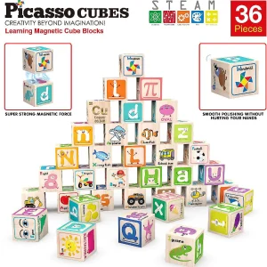 Oriental Trading Building Blocks*Picassotiles 36 Piece Letter & Alphabet Magnetic Cubes
