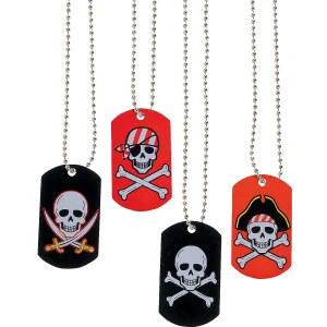 Oriental Trading Necklaces*Pirate & Crossbones Dog Tag Necklaces - 12 Pc.