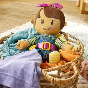 Oriental Trading Pretend Play*Playskool Dressy Kids Girl Doll Brunette Toddler Practice Zipper Dressed Hasbro