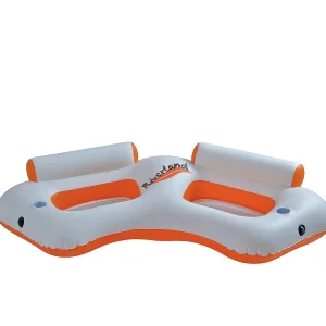 Pool Central Inflatable Orange And White River Land Two Swimming Pool Sofa 85-Inch<Oriental Trading Cheap