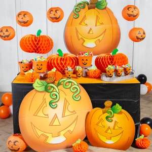 Pumpkin Spice Orange Plastic Tablecloth<Oriental Trading Best