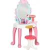 Oriental Trading Play Sets*Qaba 20 Pcs Kids Vanity Dressing Table Play Set Musical Beauty Kit Pretend Toy W/ Mirror Lights Make Up Desk Stool For 3 4 Years Old