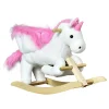 Qaba Kids Rocking Horse Plush Unicorn W/Lullby Song 18-36Mo<Oriental Trading Shop