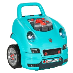 Oriental Trading Pretend Play*Qaba Mechanic Kids Truck Engine Toy Set Car Service Playset Engine Disassembly Play Workshop Includes 61 Pieces Steering Wheel Horn Light For 3 5 Years Old Teal
