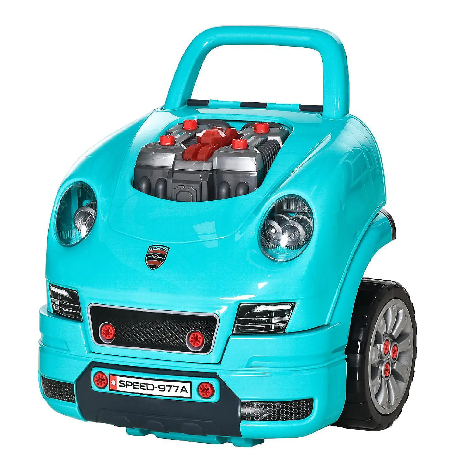 qaba_mechanic_kids_truck__1.webp Oriental Trading Pretend Play*Qaba Mechanic Kids Truck Engine Toy Set Car Service Playset Engine Disassembly Play Workshop Includes 61 Pieces Steering Wheel Horn Light For 3 5 Years Old Teal