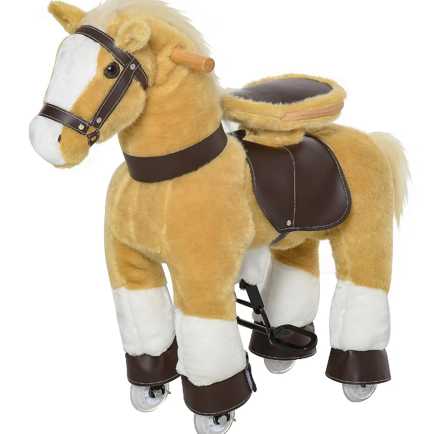 qaba_ride_on_walking_roll_0.webp Qaba Ride On Walking Rolling Kids Horse With Easy Rolling Wheels Soft Huggable Body And A Large Size For Kids 3 8 Years<Oriental Trading Clearance