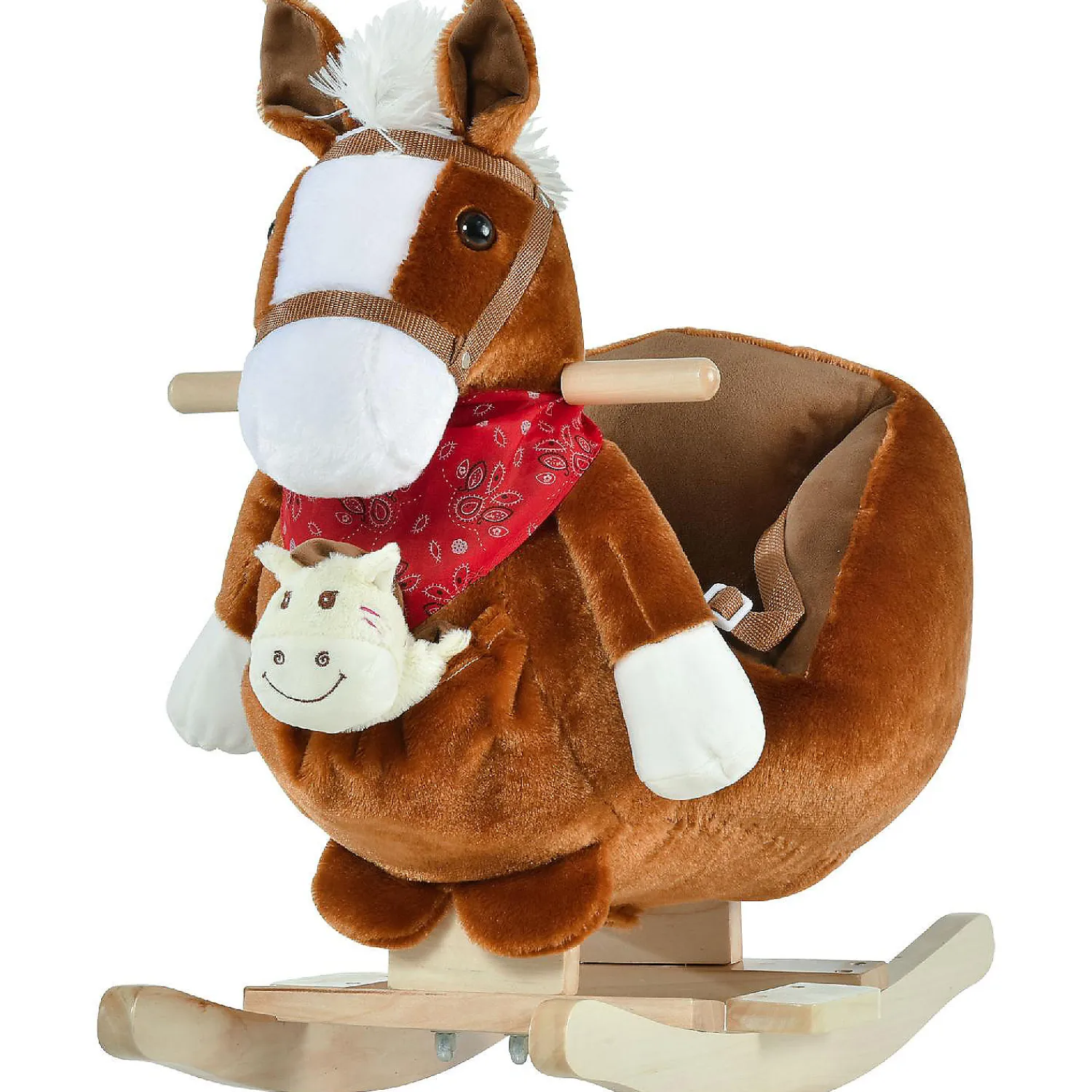 qaba_rocking_horse_plush__0.webp Qaba Rocking Horse Plush W/Music 18-36Mo Brown<Oriental Trading Best Sale