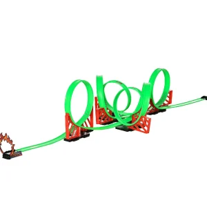 Oriental Trading Play Sets*Qaba Track Builder Loop Kit Criss Cross Track Set Starter Kit With Pull Back Cars For 3 6 Years Old Boys And Girls Green