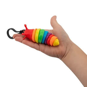 Oriental Trading Fidget Toys & Spinners*Rainbow Fidget Slug Backpack Clip Keychains - 24 Pc.