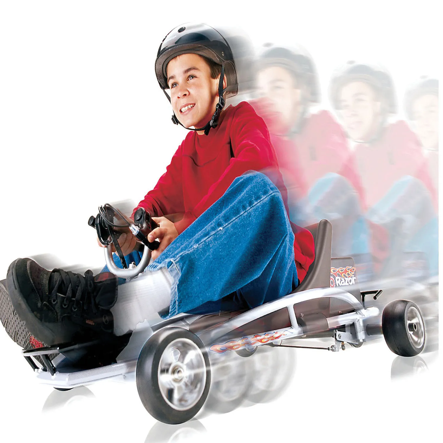 razor_ground_force_electr_3.webp Razor Ground Force Electric Go Kart - Silver<Oriental Trading Best