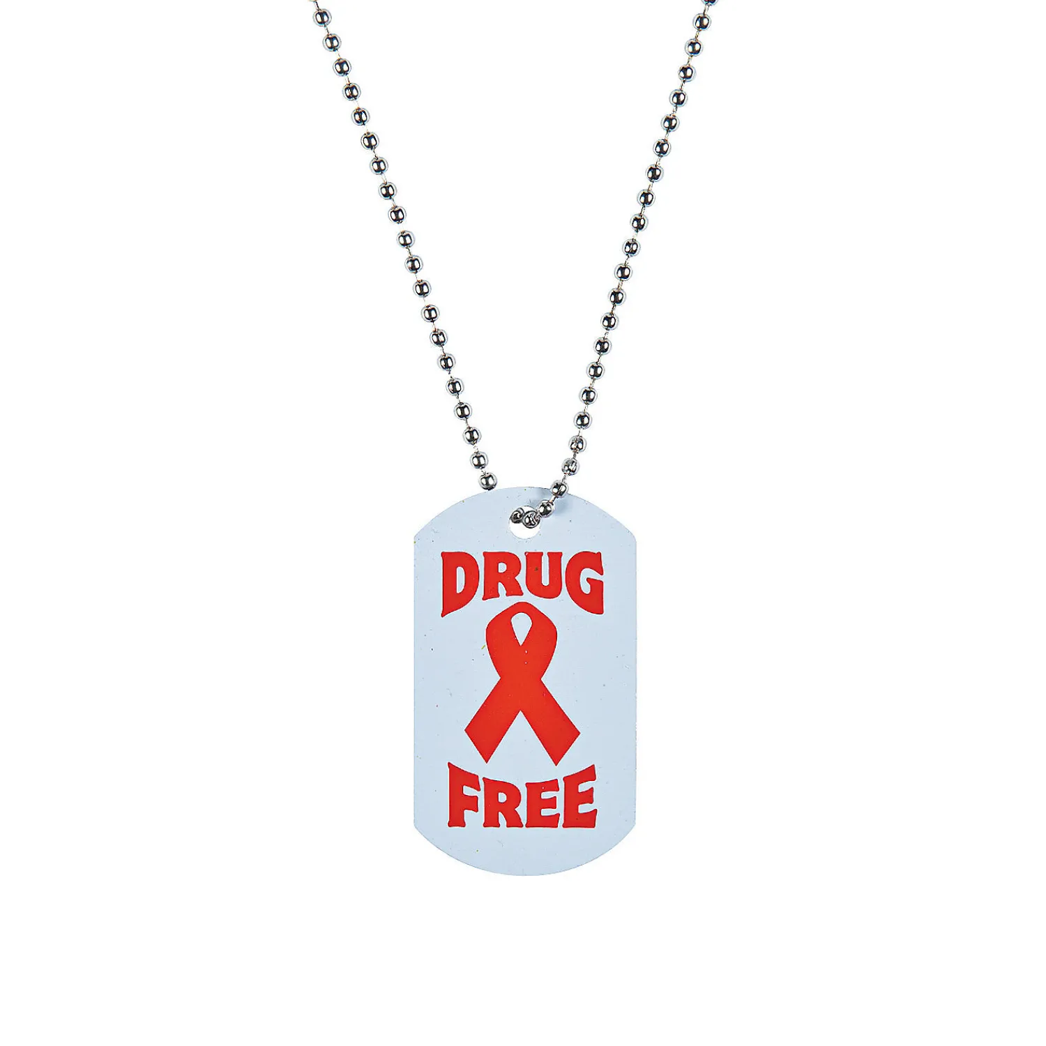 red_ribbon_week_dog_tag_n_1.webp Oriental Trading Necklaces*Red Ribbon Week Dog Tag Necklaces - 12 Pc.