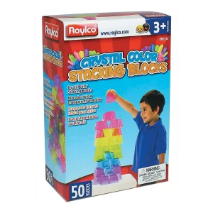 Oriental Trading Building Blocks*Roylco Crystal Color Stacking Blocks, 50 Pieces