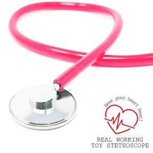 Oriental Trading Pretend Play*Skeleteen Pink Doctor's Stethoscope Toy - Doctor Or Nurse Pretend Play Costume Accessories And Prop Toys For Kids - 1 Piece