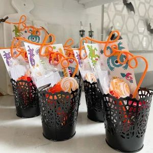 Small Halloween Die-Cut Spider Web Pails - 6 Pc.<Oriental Trading Online