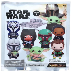 Oriental Trading Character Toys*Star Wars Mandalorian Series 2 3D Foam Bag Clip One Random