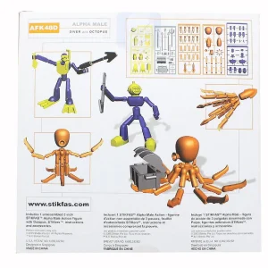 Oriental Trading Character Toys*Stikfas Alpha Male Diver With Octopus 3