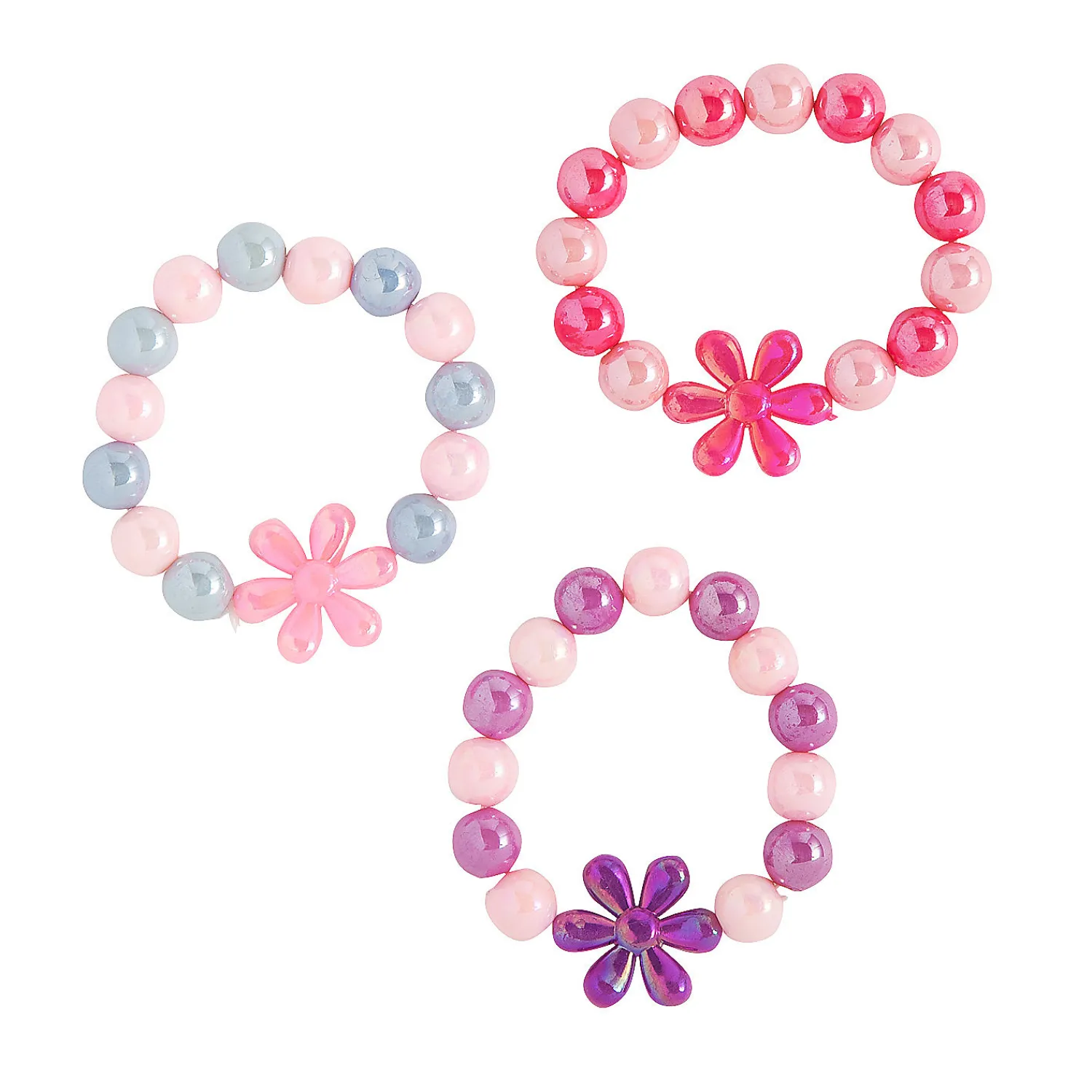 stretchy_daisy_bead_brace_0.webp Oriental Trading Bracelets*Stretchy Daisy Bead Bracelets - 12 Pc.