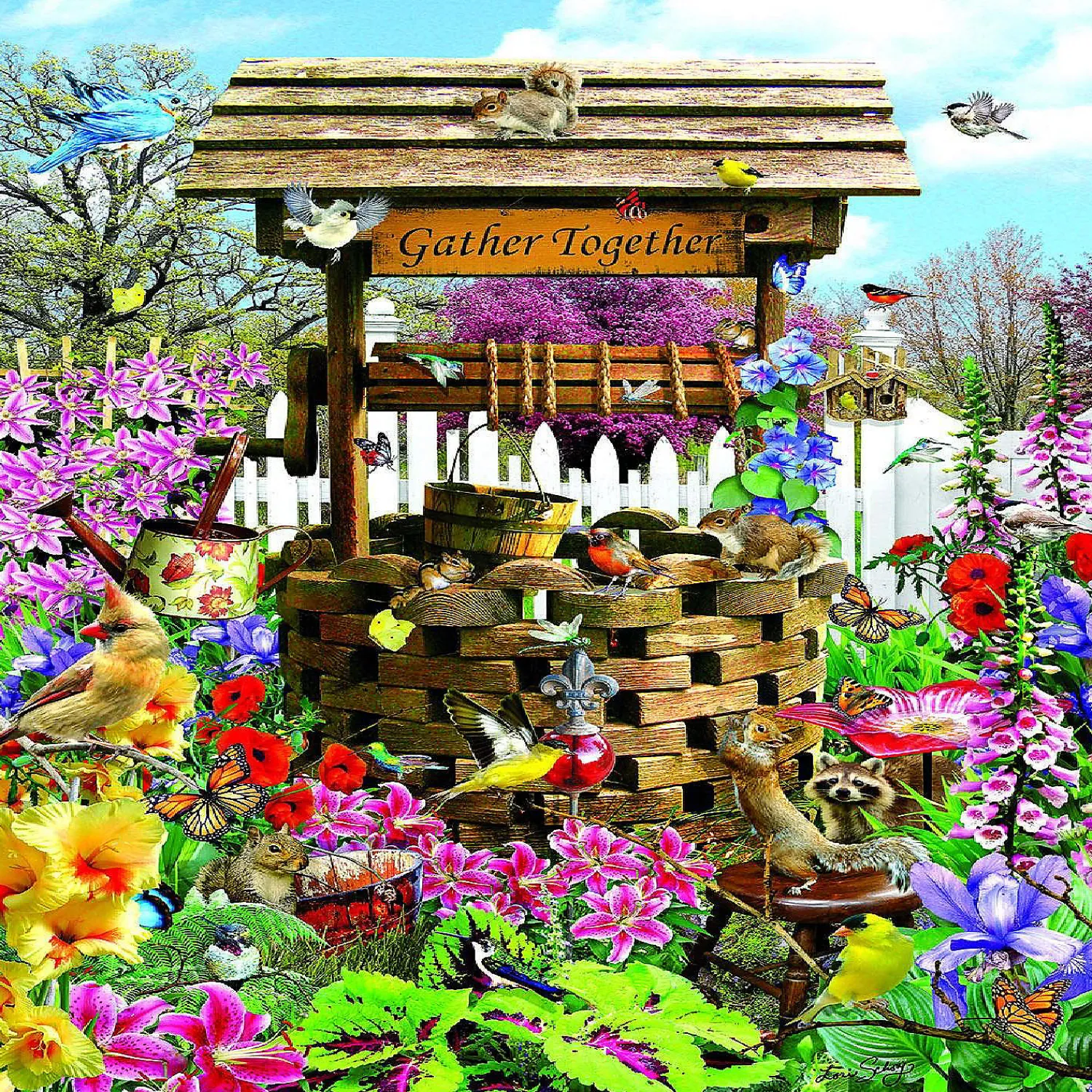 sunsout_birds_at_the_wish_0.webp Oriental Trading Puzzles*Sunsout Birds At The Wishing Well 1000 Pc Jigsaw Puzzle