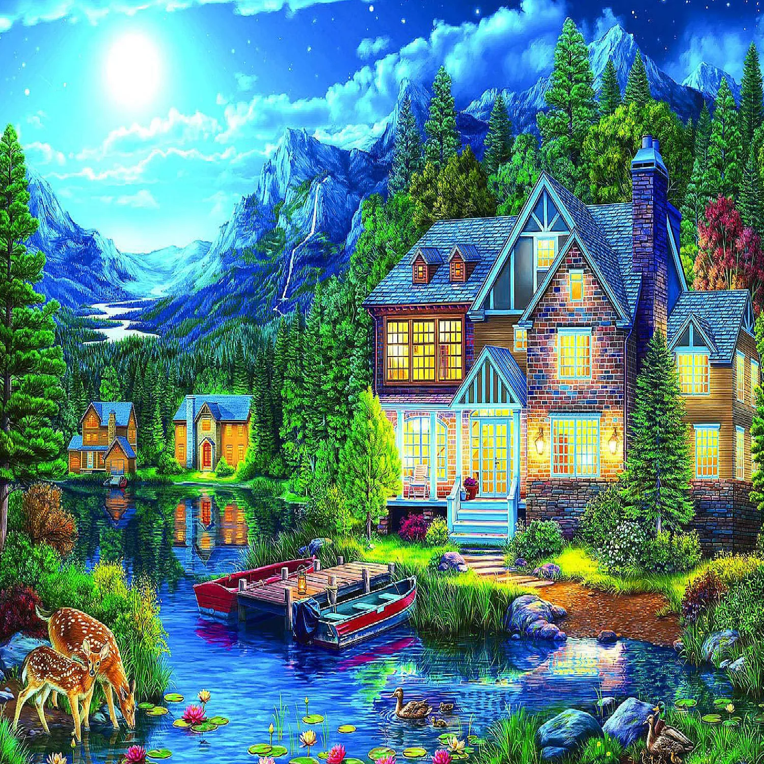 sunsout_house_near_the_la_0.webp Oriental Trading Puzzles*Sunsout House Near The Lake 1000 Pc Jigsaw Puzzle