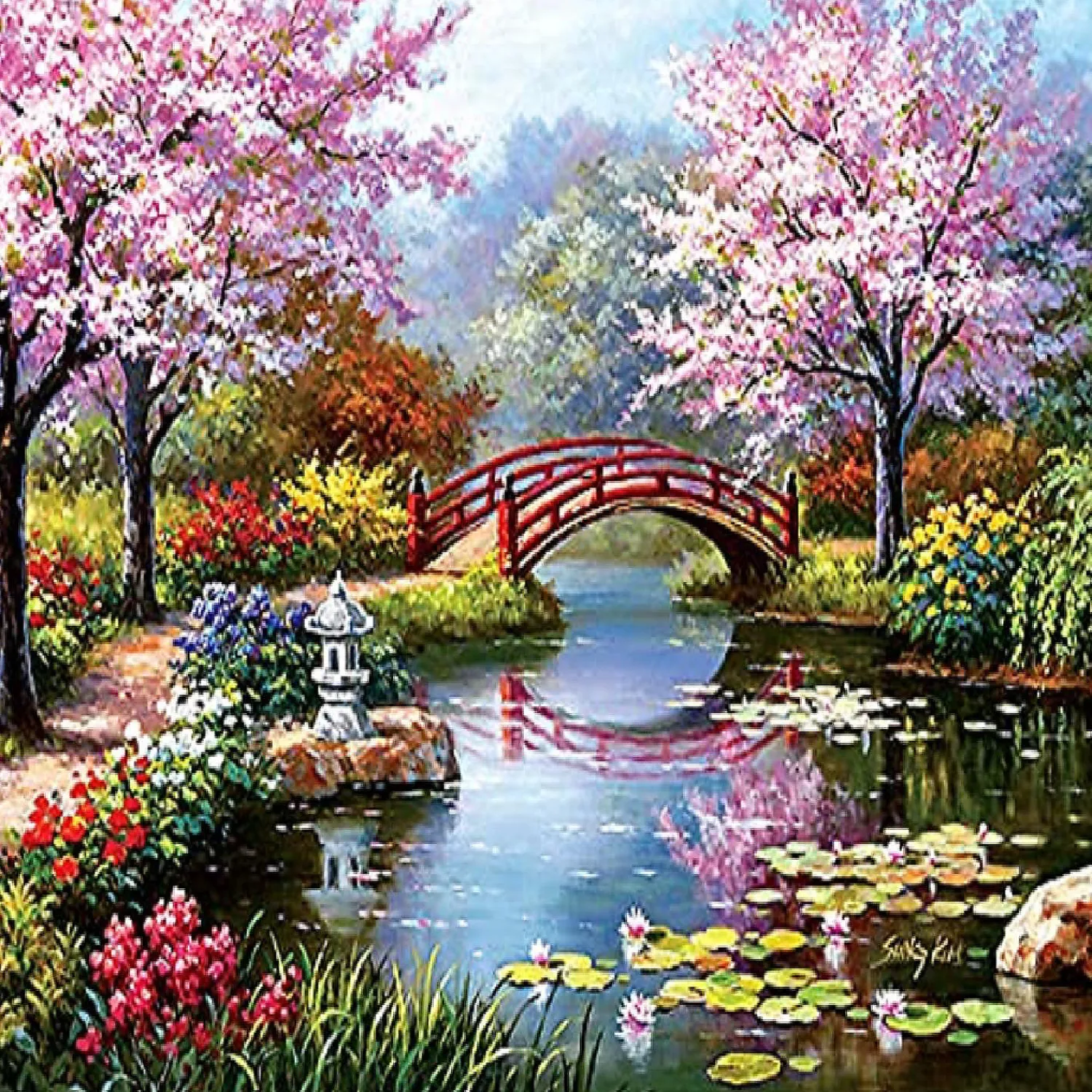 sunsout_japanese_garden_i_0.webp Oriental Trading Puzzles*Sunsout Japanese Garden In Bloom 1000 Pc Jigsaw Puzzle