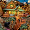 Oriental Trading Puzzles*Sunsout Mountain Cabin Visitors 1000 Pc Large Pieces Jigsaw Puzzle
