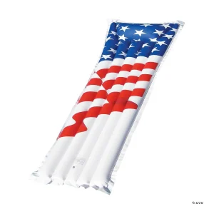 Swim Central 72-Inch Inflatable White And Red American Flag Swimming Pool Air Mattress<Oriental Trading Outlet