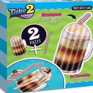 Take 2 Floats Root Beer Water Float & Noodle Pool Blow Up Inflatable Raft Mighty Mojo<Oriental Trading Discount