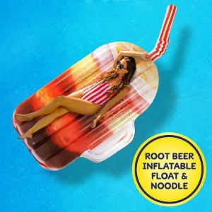 Take 2 Floats Root Beer Water Float & Noodle Pool Blow Up Inflatable Raft Mighty Mojo<Oriental Trading Discount