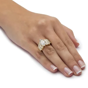 Oriental Trading Rings*3.63 Tcw Cubic Zirconia Gold-Plated Ring