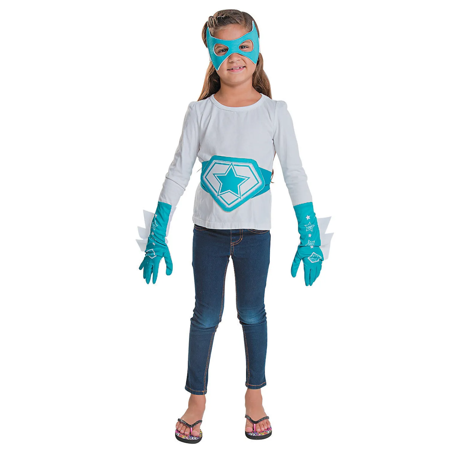 teal__white_superhero_acc_0.webp Oriental Trading Pretend Play*Teal & White Superhero Accessories - 4 Pc.