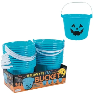 Teal Jack-O'-Lantern Bpa-Free Plastic Buckets - 24 Pc.<Oriental Trading Outlet