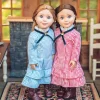 Oriental Trading Play Sets*The Queen's Treasures 18 Inch Girl Doll Clothes, Little House On The Prairie Authentic Laura And Mary Ingalls American Blue Check Dresses