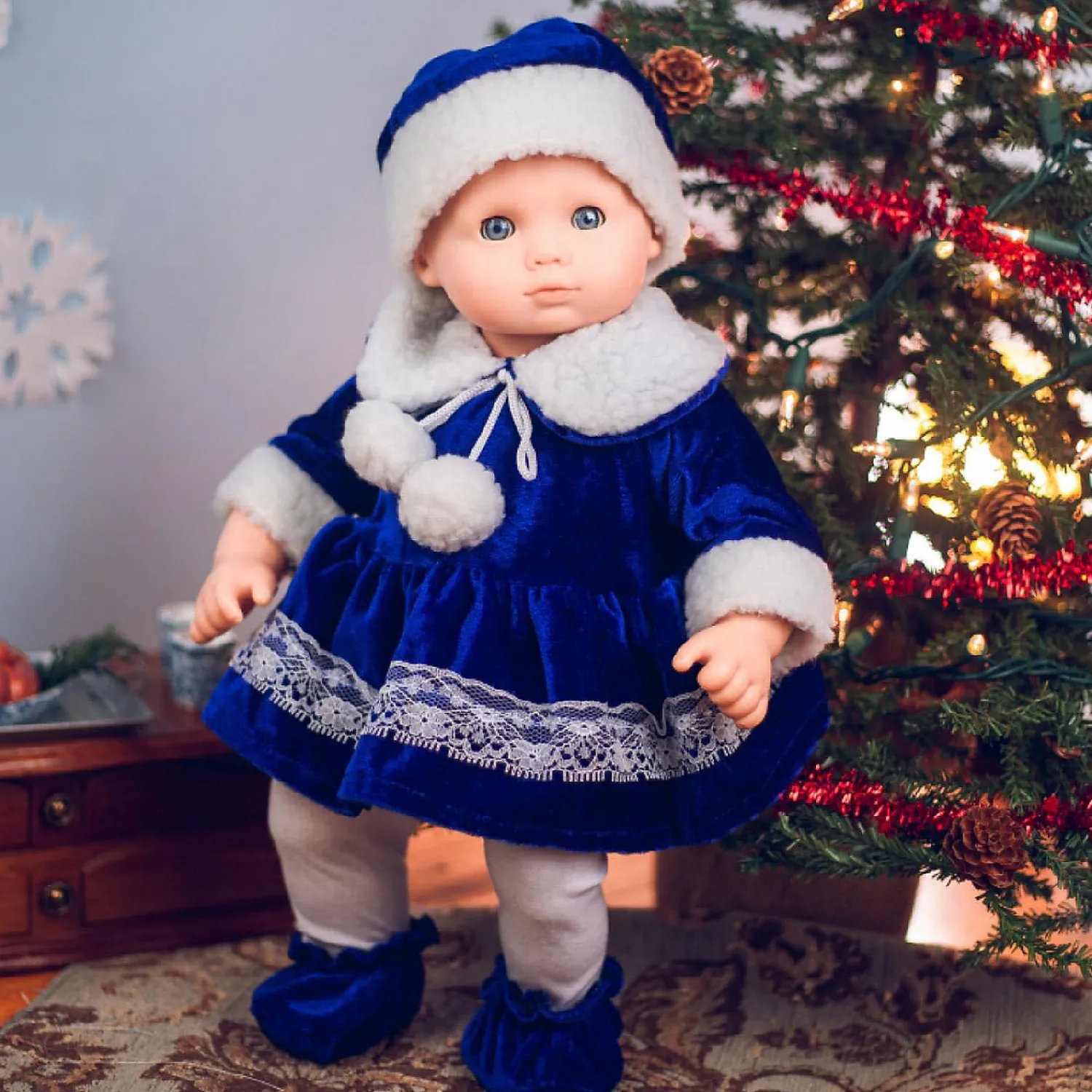 the_queens_treasures__inc_0-8.webp Oriental Trading Play Sets*The Queen's Treasures 15 Inch Baby Doll Clothess, Blue Velvet Bitty Dress With White Trim, Hat, Tights, And Shoes