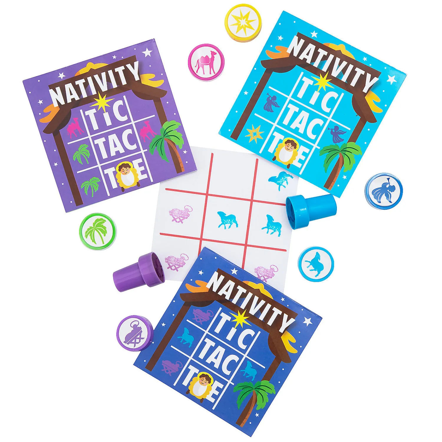 tic_tac_toe_game_with_nat_0.webp Oriental Trading Games*Tic Tac Toe Game With Nativity Stampers - 6 Sets
