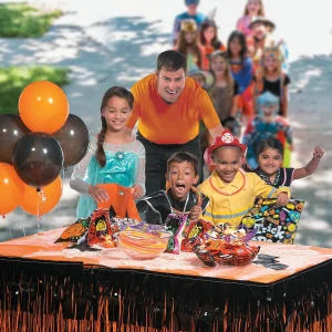 Tiered Halloween Fringe Plastic Table Skirt<Oriental Trading Store