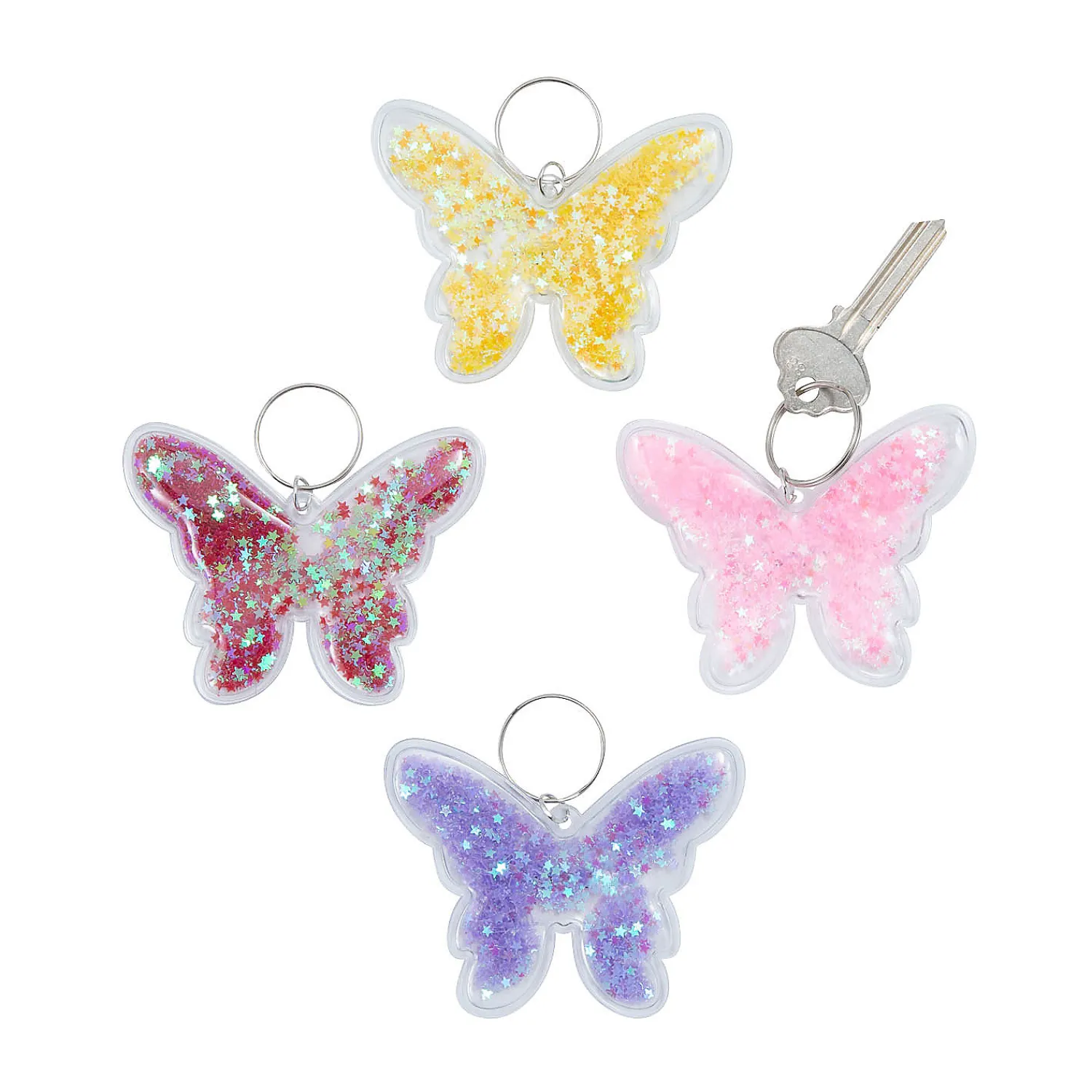 transparent_confetti_butt_0.webp Oriental Trading Fidget Toys & Spinners*Transparent Confetti Butterfly Keychains - 12 Pc.