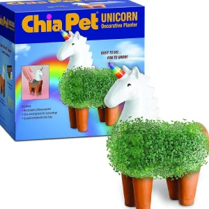 Oriental Trading Character Toys*Unicorn With Rainbow Horn Chia Pet Decorative Planter