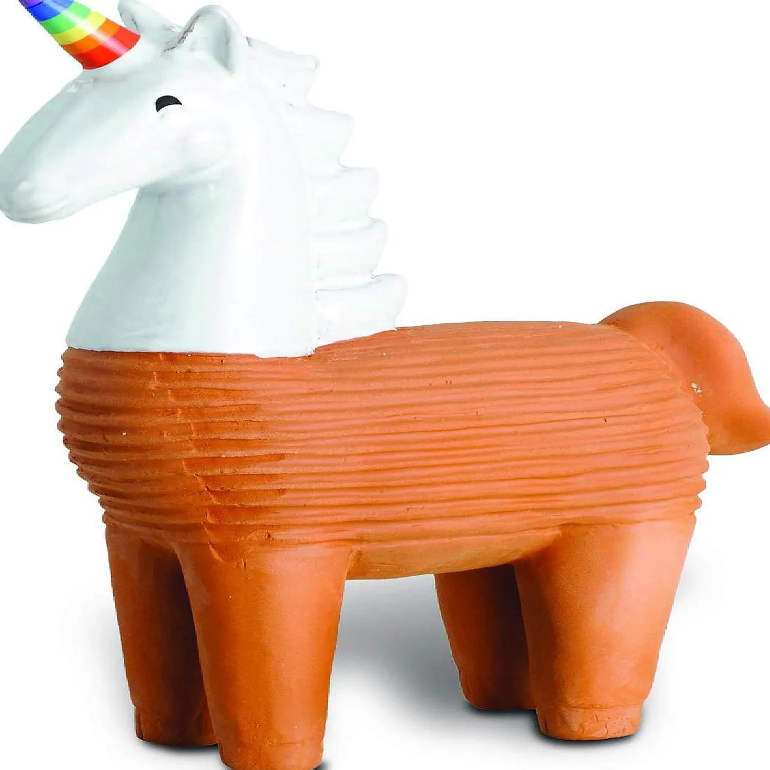 unicorn_with_rainbow_horn_1.webp Oriental Trading Character Toys*Unicorn With Rainbow Horn Chia Pet Decorative Planter