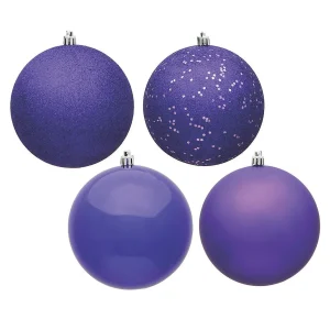 Vickerman Shatterproof 2.75" Purple 4-Finish Ball Christmas Ornament, 20 Per Box<Oriental Trading Best Sale