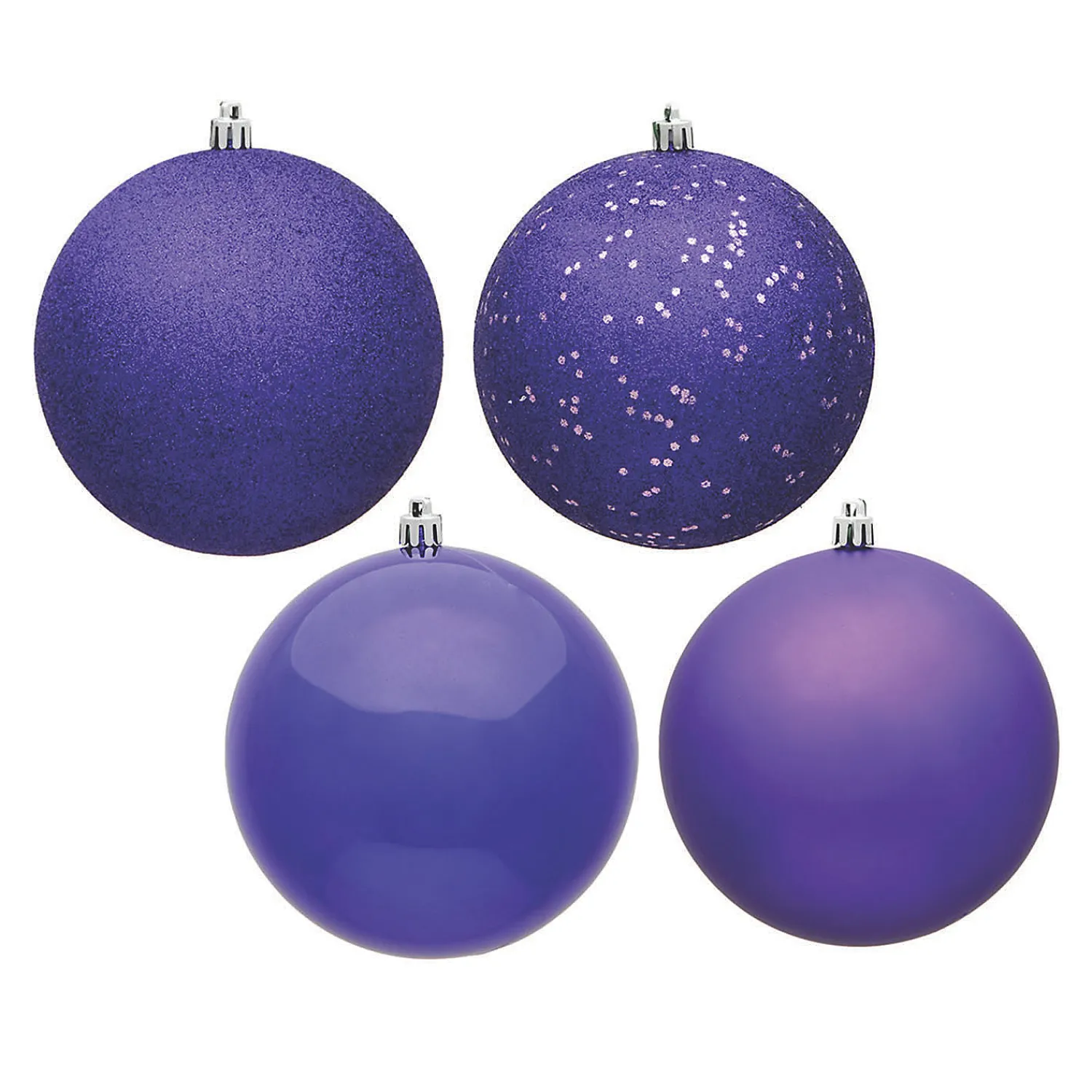 vickerman_shatterproof__p_0.webp Vickerman Shatterproof 2.4" Purple 4-Finish Ball Christmas Ornament, 24 Per Box<Oriental Trading Clearance